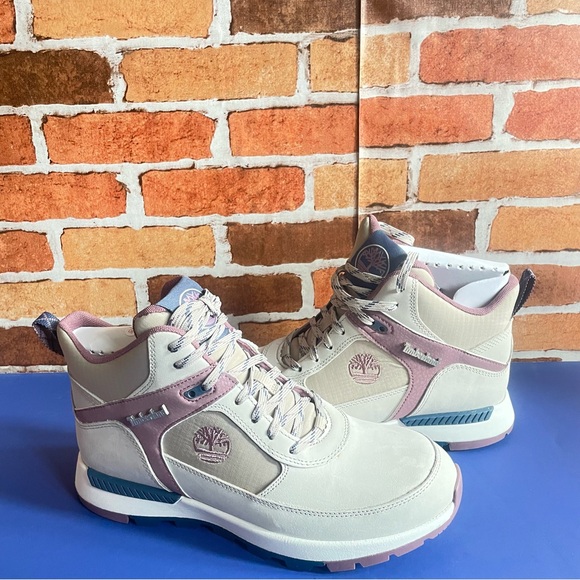 Timberland Women's Field Trekker Mid Light White Nubuck Hiking Shoe - Picture 5 of 7